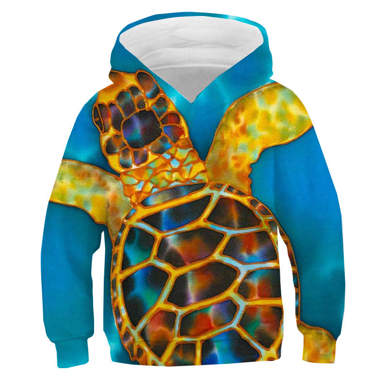 Kid Boy Girl Sea Turtle 3D Full-color Hoodie