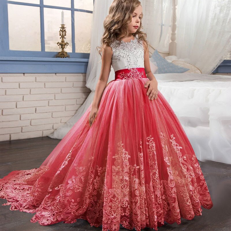 Elegant Kids Girl Wedding Formal Party Princess Dresses