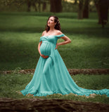 Maternity Maxi Split Photo Shoot Sexy Long Pregnancy Dress