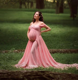 Maternity Maxi Split Photo Shoot Sexy Long Pregnancy Dress