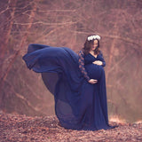 Maternity Shoot Long Sleeve Lace Pregnancy Photography Dress