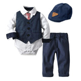 Baby Boy Set Long Sleeve Romper With Hat1 Pcs suit