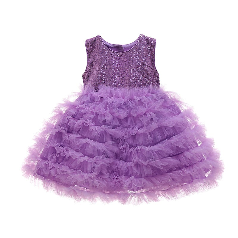 Baby Girl Sequin Baptism Princess Dress Birthday Party Dress 0-2 Years