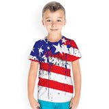 Kid Boy Independence Day Print Short-Sleeved Round-Neck T-shirt