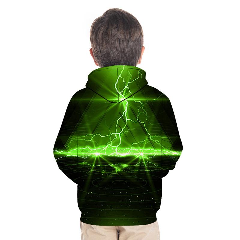 Kid Boy  Print Loose 3D Lightning Hooide