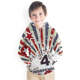 Kid Boy 3D US Flag Print Hoodie