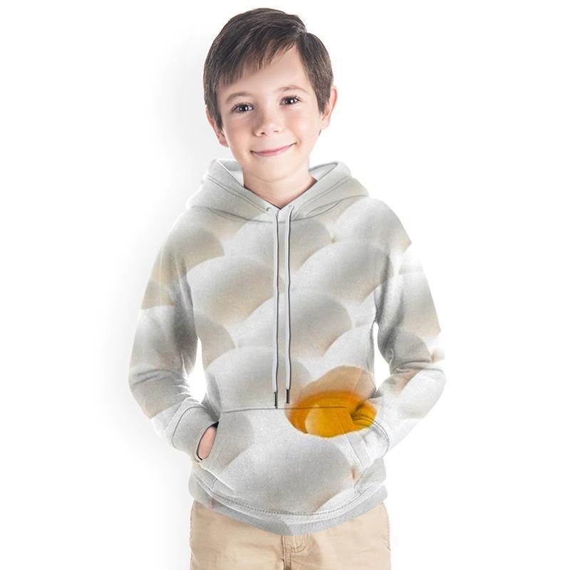 Kid Boy  Print Easter 3D Egg Hoodie