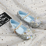 Girls Glass Sequin Single Shoes Soft Sole Flat Shoes