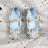 Girls Glass Sequin Single Shoes Soft Sole Flat Shoes