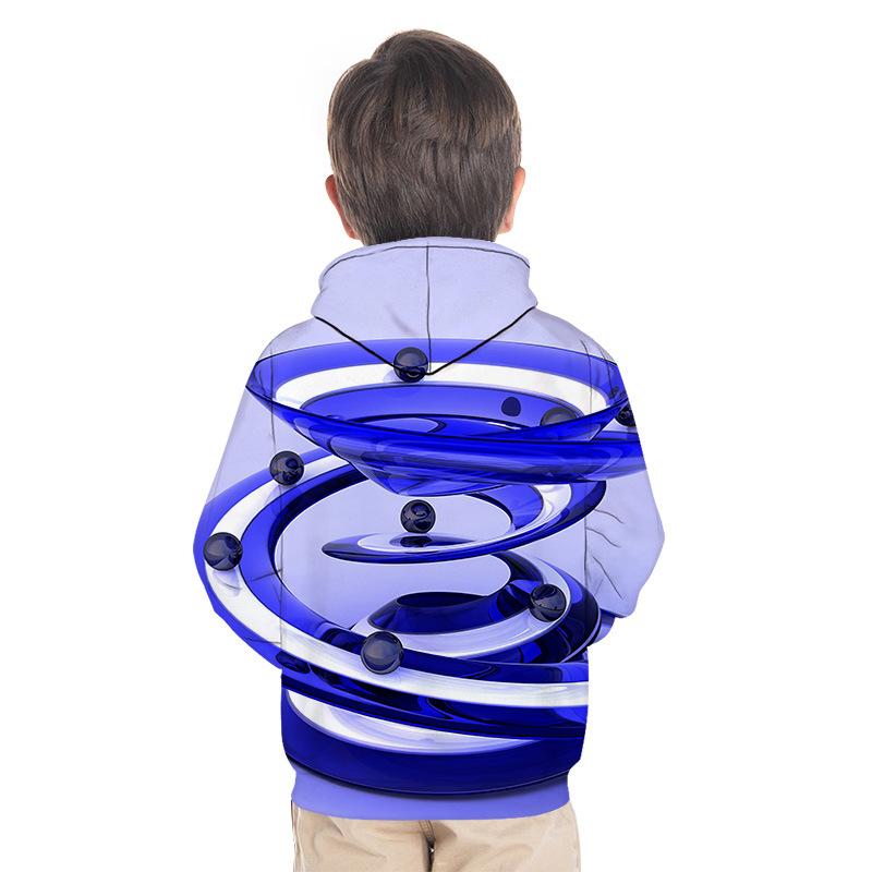 Kid Boy Spiral Series 3D Baseball Hoodie