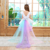 Kid Baby Girls Unicorn Skirt Rainbow Mesh Ballet Poncho Dress