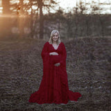 Maternity Photo Shoot Lace Fancy Pregnancy Maxi Gown Dress