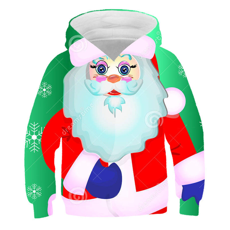 Kid Girl Boy Christmas Santa 3D Printed Hoodie