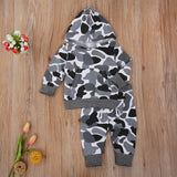 Kids Baby Boys Camouflage Tracksuit Sportwear 2 Pcs Set
