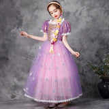 Kid Baby Girl Long-haired Princess Shiny Elegant Girl Dress
