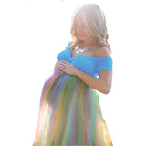 Maternity Long Sleeve Lace Maxi Photography Props Dresses
