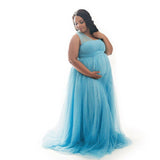 Maternity Sexy Photography Props Elegant Splicing Mesh Dress