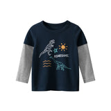 Kid Baby Boys Full Sleeve Cotton Cartoons Dinosaur T Shirts