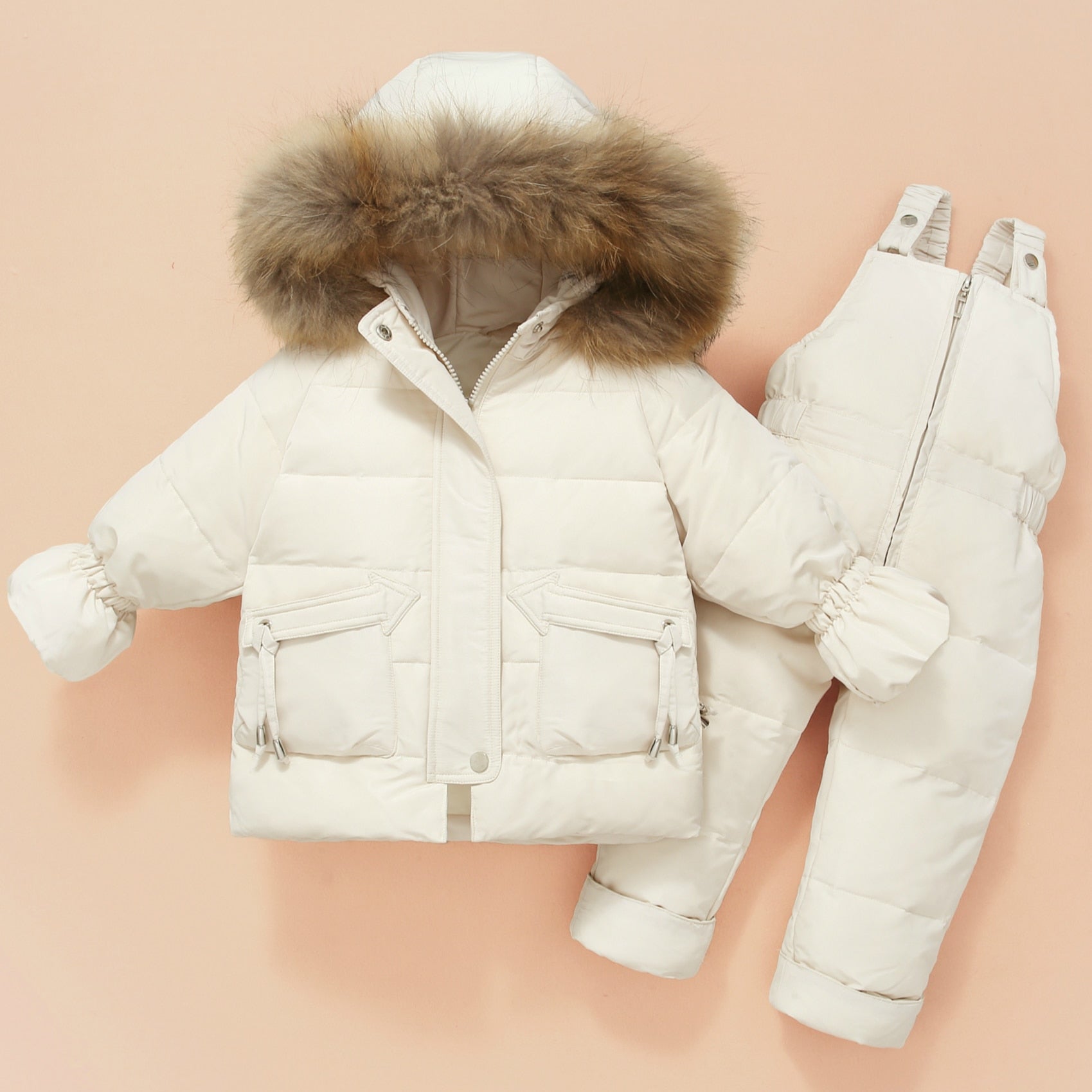Baby Girl Winter Down Sets Fur Collar Down 2 Pcs