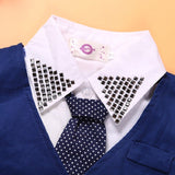 Autumn Spring Baby Boy Vest+Tops+Bottoms+Tie 4 Pcs Set