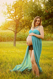 Maternity Photography Props Pregnancy Cotton Maxi Dress