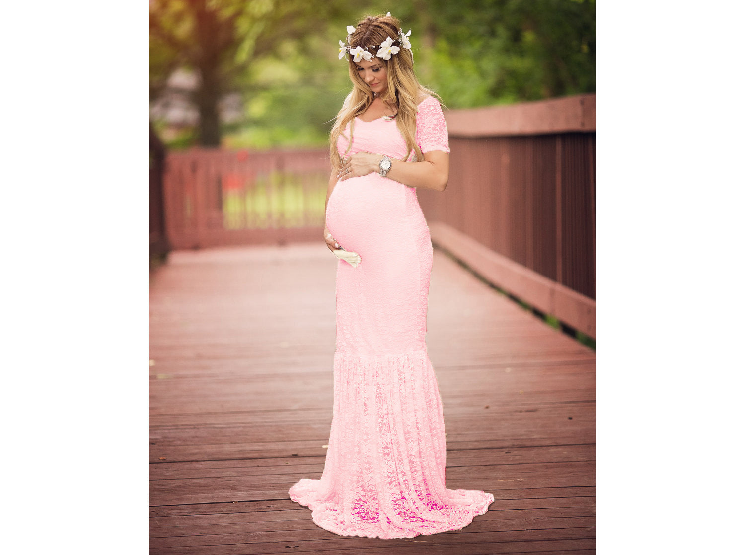 Maternity Gown Lace Photography Pregnancy Dress