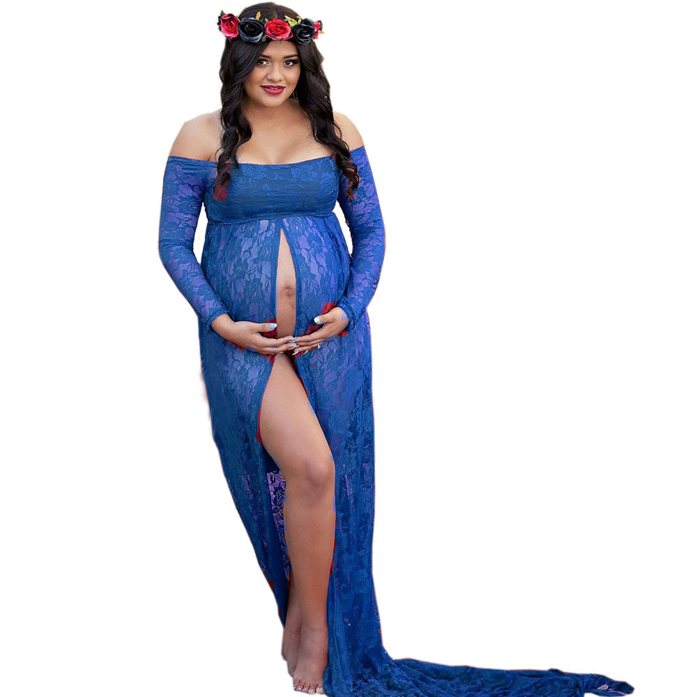 Maternity Photo Shoot Lace Pregnancy Photography Maxi Gown Dresses