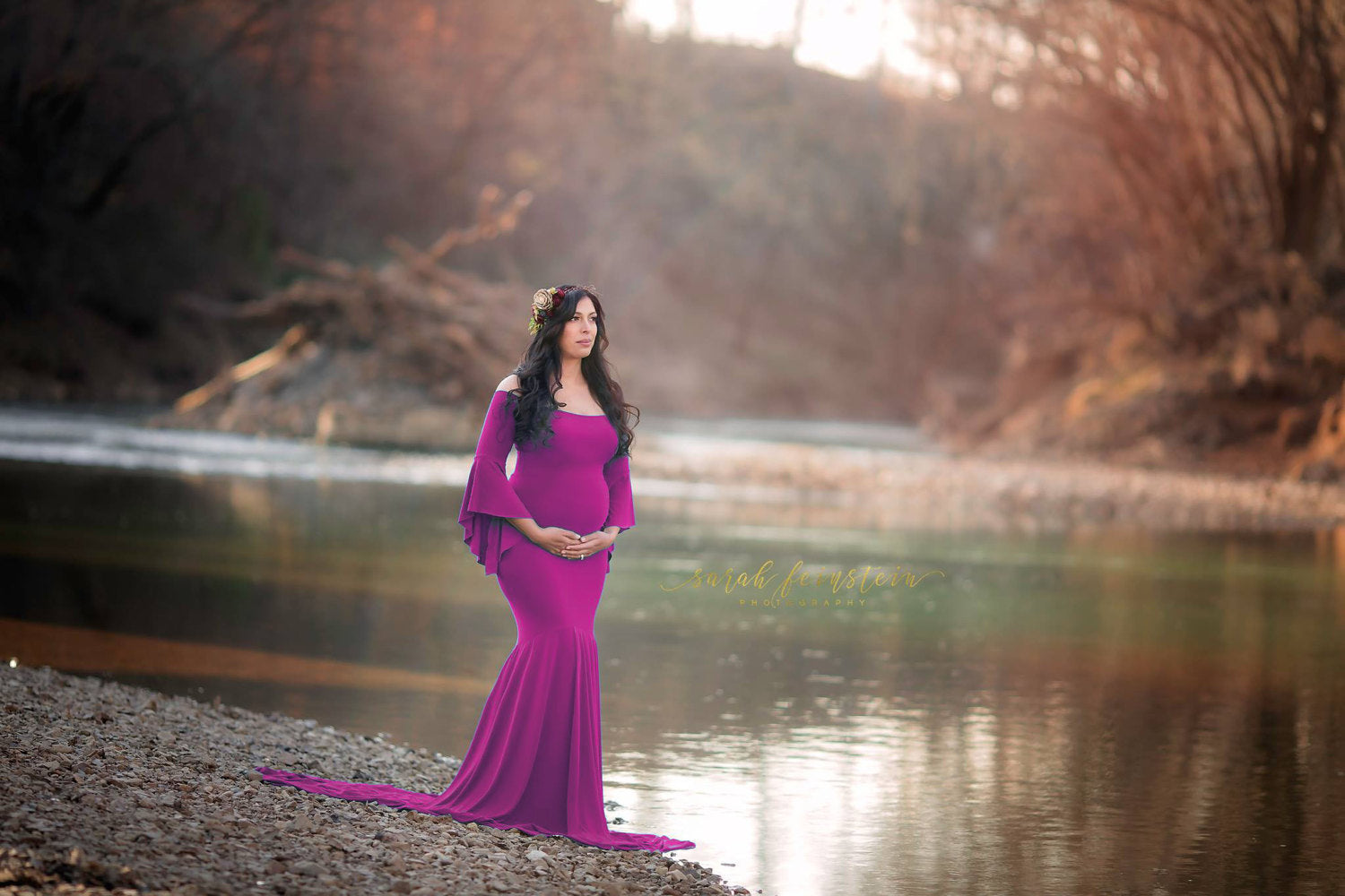 Maternity Spring Mermaid Solid Color Ankle-length Dresses