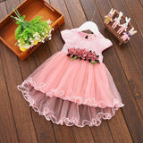 Kids Baby Girl Summer Floral Tulle Cotton Princess Party Dresses 6M-3Y - honeylives