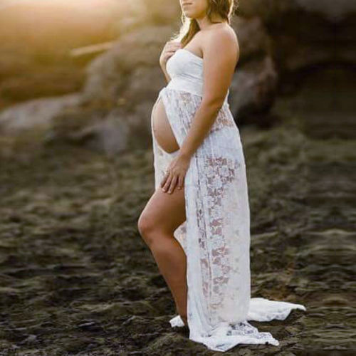 Maternity Photography Long Gown Lingerie Floral Lace Dresses