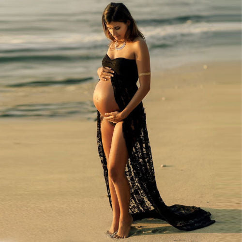 Maternity Photography Long Gown Lingerie Floral Lace Dresses