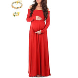 Maternity Photography Props Long Sleeve Pregnancy Maxi Dresses