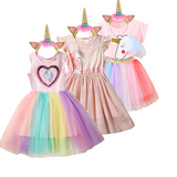Kids baby Girls Unicorn Party Dress Birthday Tutu Princess Dress