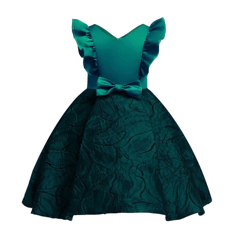 Kid Girl Bow Flounced Party Princess Pageant Dress