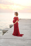 Maternity Photography Props Maxi Lace Pregnancy Dress