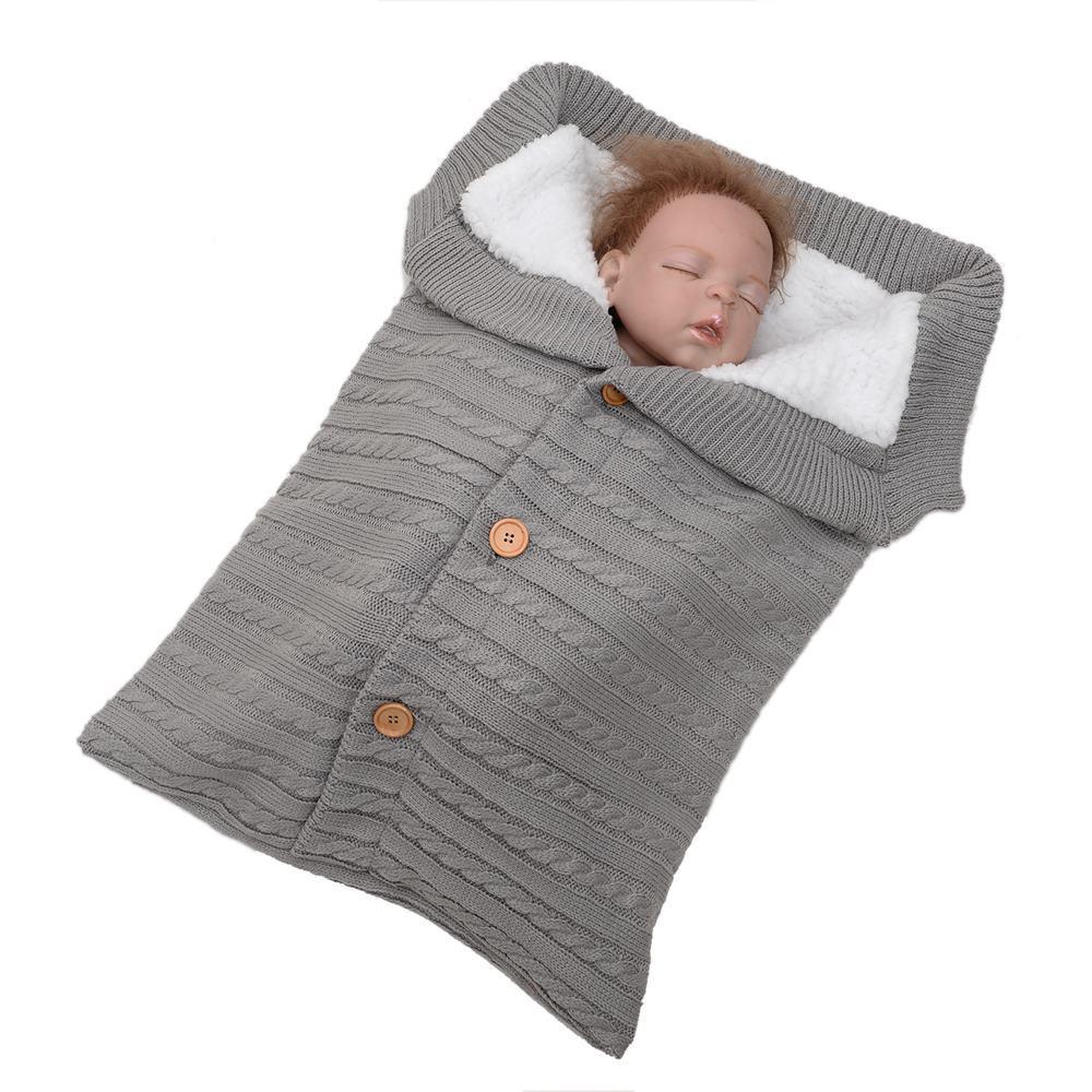 Baby Boy Girl Sleeping Outdoor Stroller Woolen Knitting Thicken and Warm Plush
