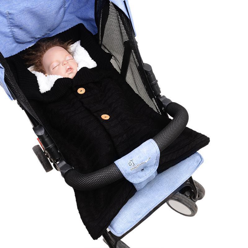 Baby Boy Girl Sleeping Outdoor Stroller Woolen Knitting Thicken and Warm Plush