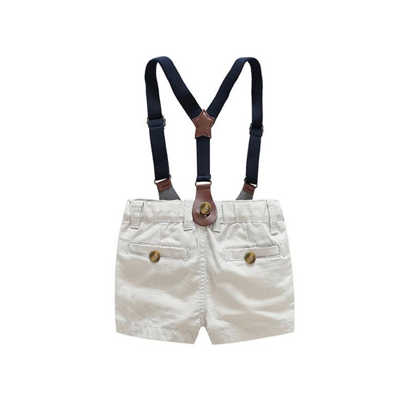 Summer Boys Birthday Gentlemen Suit Shirt Short Pants 4pcs - honeylives