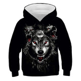 Kid Boy Long Sleeve 3D Printed Fashion Wolf Casual Pullovers Fall Hoodies