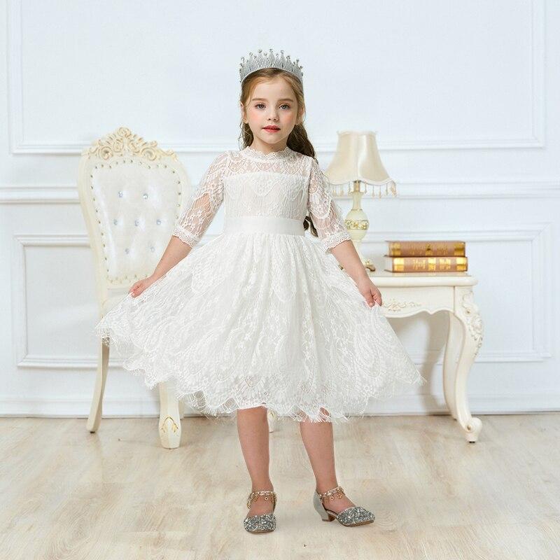 Kid Baby Girl Casual Autumn Floral Lace Dresses