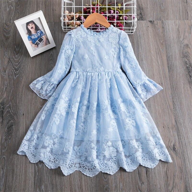 Kid Baby Girl Casual Autumn Floral Lace Dresses