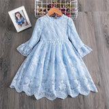 Kid Baby Girls Casual Floral Lace Mesh A-Line Birthday Party Dresses