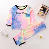 Kid Baby Girl Tie Dyed Long Sleeve 2 Pcs Sets