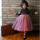 Kid Baby Girl Polka Dots Winter Cotton Patchwork Mesh Dresses
