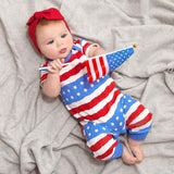 Baby Boy 4th of July Independence Day Short Sleeve Romper Jumpsuit