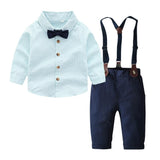 Kid Baby Boys Gentleman Baptism Bowtie Suspender Outfits 2 Pcs