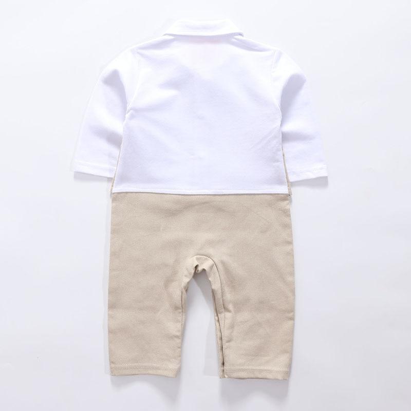 Baby Boys Romper with Bowtie Long-sleeve Gentleman Jumpsuit 3 Pcs /Sets