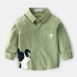 Kid Baby Boys Shirts Pure Cotton Long Sleeved Blouses