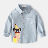 Kid Baby Boys Shirts Pure Cotton Long Sleeved Blouses