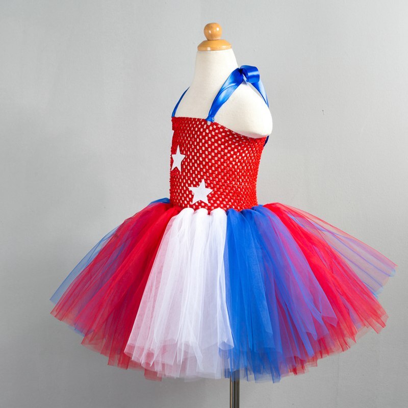 Kid Girl 4th Of July independence Day Lace Tutu Party Dresses